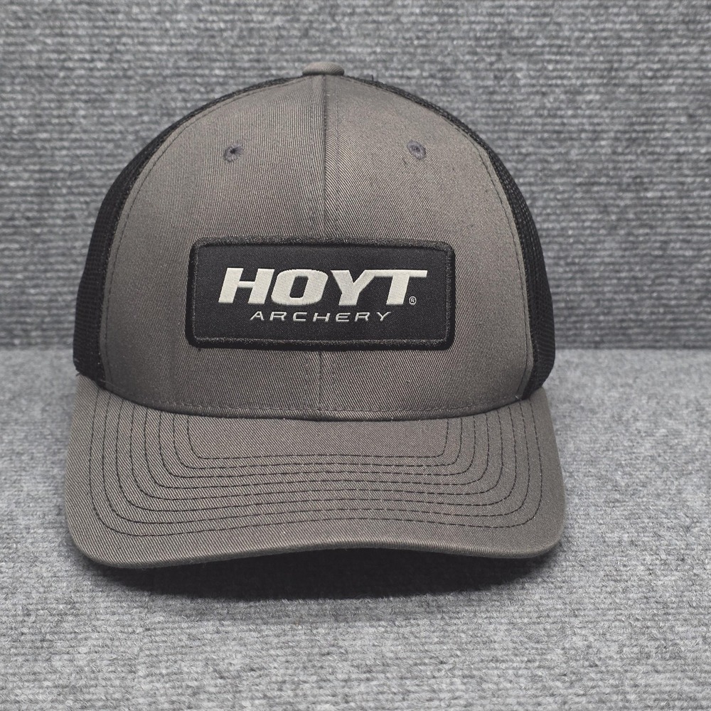 Hoyt Archery Hat Cap Snap Back Mens One Size Gray Mesh Trucker Logo Hunting